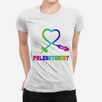 Gift For Phlebotomist Phlebotomy Butterfly Needle Heart Ladies Tee - Seseable