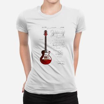 Guitar Patent Guitarist Vintage Guitar Ladies Tee - Seseable