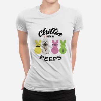 Happy 2021 Easter Bunny Cute Poodle Chilling With My Peeps Gift For Dog Lovers Ladies Tee - Seseable