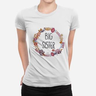 Hello Handmade Big Sister Soft Surprise Baby Birth Announcement Ladies Tee - Seseable