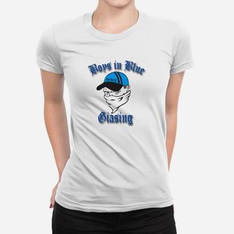 Herren Frauen Tshirt mit Boys in Blue Chasing Aufdruck, Polizei Motiv - Seseable