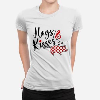 Hogs And Kisses Farm Polka Dots Pig Lover Ladies Tee - Seseable