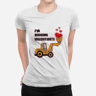 I Am Digging Valentines Gift For Tractor Loving Boys Ladies Tee - Seseable