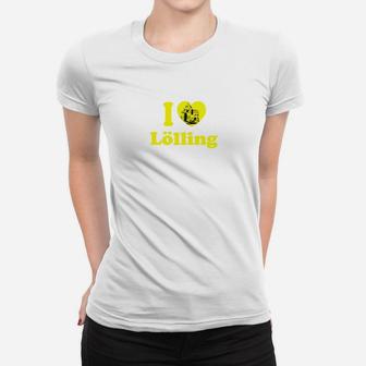 I ❤️ Lölling Herren Frauen Tshirt, Gelbes Smiley-Gesicht Design - Seseable