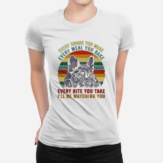 I Love You French Bulldog I Will Watching You Ladies Tee - Seseable