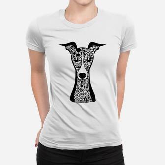 Italian Greyhound Face Graphic Ar Gift For Dog Mom Ladies Tee - Seseable