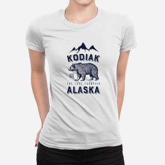 Kodiak Alaska Bear The Last Frontier Bears Vintage Ladies Tee - Seseable