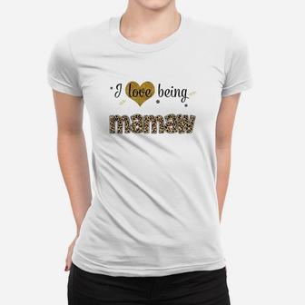 Leopard I Love Being Mamaw White Ladies Tee - Seseable