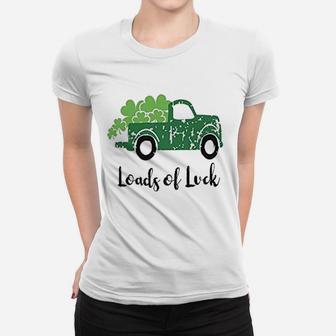 Loads Of Luck Vintage Truck St. Patrick's Day Ladies Tee - Seseable