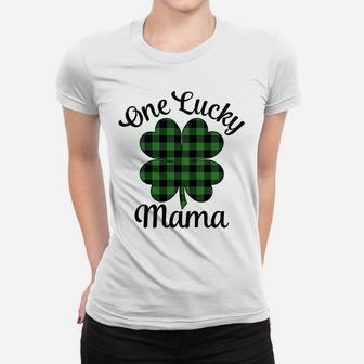 Lucky Mama Green Buffalo Plaid St Patricks Day Ladies Tee - Seseable
