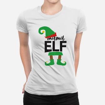 Mama Elf Family Matching Christmas Funny Ladies Tee - Seseable