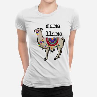 Mama Llama 2 2 birthday Ladies Tee - Seseable