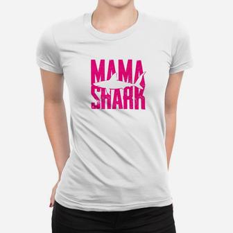 Mama Shark Funny Husband Son Daughter Gift Ladies Tee - Seseable