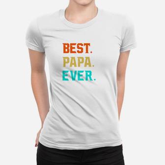 Mens Best Papa Ever Vintage Retro Fathers Day Gift Ladies Tee - Seseable