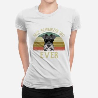 Mens Dog Vintage Best Schnauzer Dad Ever Fathers Day Gifts Ladies Tee - Seseable