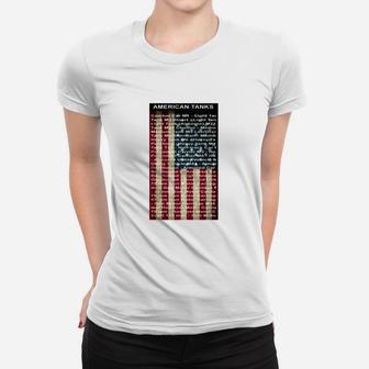 Militär-Panzer Frauen Tshirt im US-Flaggen-Design, Themenbekleidung - Seseable