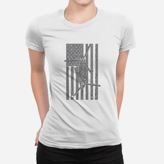 Military Helicopter Vintage Flag Pilot Ladies Tee - Seseable