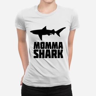 Momma Shark Matching Family Tribe Mom Mama Ladies Tee - Seseable