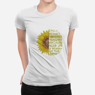 Montessori Preschool Teacher Sunflower Ladies Tee - Seseable