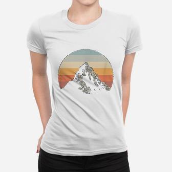 Mountain Sunset Circle Rainbow Outdoors Nature Hiking Fan Ladies Tee - Seseable