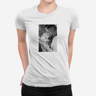 Mutter und Kind Foto Frauen Tshirt, Klassisches Weiß in Schwarz-Weiß - Seseable