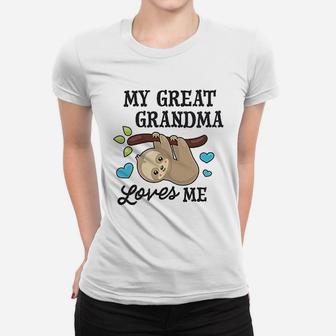 My Great Grandma Loves Me With Sloth And Hearts Women T-shirt - Seseable