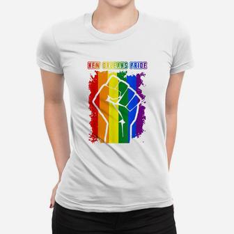 New Orleans Pride Lgbt Rainbow Flag T-shirt Ladies Tee