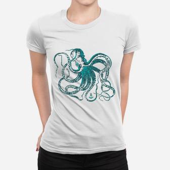 Octopus Cool Vintage Marine Biologist Ocean Sea Life Ladies Tee - Seseable