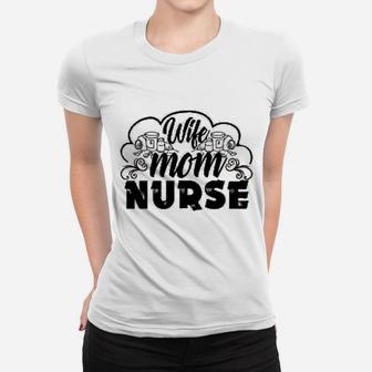 On Yellow Wife Mom Nurse Mothers Day Ladies Tee - Seseable