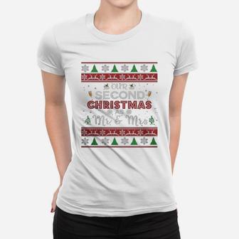 Our Second Christmas As Mr And Mrs Ladies Tee - Seseable
