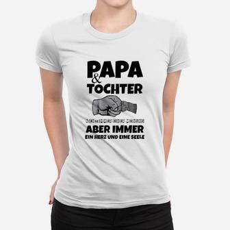 Papa & Tochter Herz und Seele Frauen Tshirt, Partnerschafts Design - Seseable