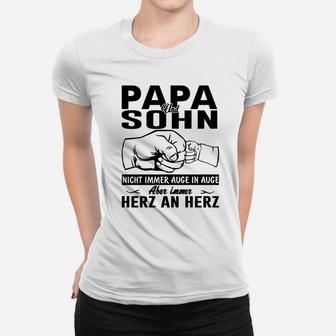 Papa und Sohn Faustgruß Frauen Tshirt, Väterliche Liebe Design - Seseable
