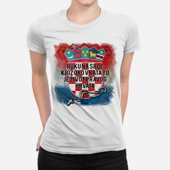 Patriotisches Kroatien Frauen Tshirt, Herz & Flaggen Design - Seseable