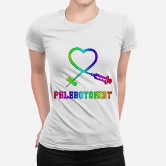Phlebotomist Phlebotomy Butterfly Heart Long Ladies Tee - Seseable