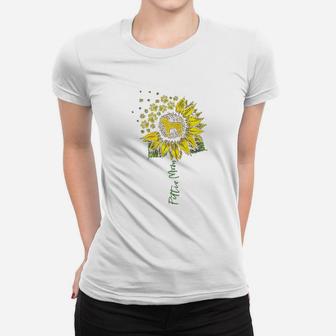 Pittie Mom Sunflower Pitbull Lover Gifts Dog Mom Mama Ladies Tee - Seseable