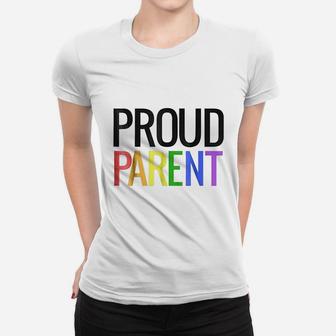 Proud Mom Dad Parent Lgbtq Gay Pride Ladies Tee - Seseable