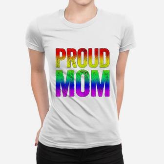 Proud Mom Lgbt Pride Gift Ladies Tee - Seseable