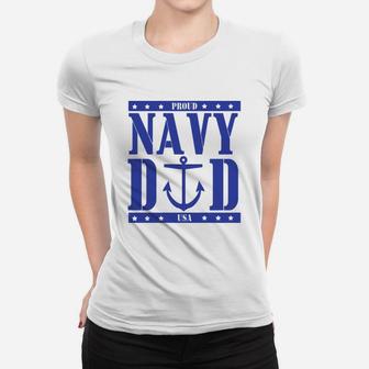 Proud Navy Dad s Ladies Tee - Seseable
