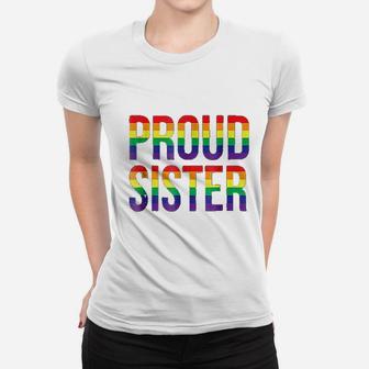 Proud Sister Gay Lesbian Lgbt Pride Support Ladies Tee - Seseable