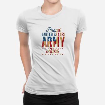 Proud United States Army Aun Us Army Aunt Apparels Ladies Tee - Seseable