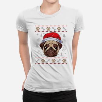 Pug Ugly Christmas Pugly Santa Hat Gifts Men Women Ladies Tee - Seseable