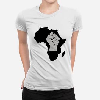 Raised Fist Black Power Africa African Ladies Tee - Seseable