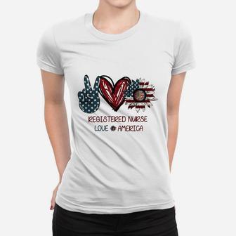 Registered Nurse Love America Ladies Tee - Seseable
