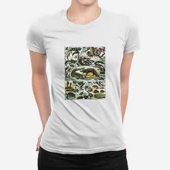 Reptiles Collection Chart Turtle Snake Species Vintage Ladies Tee - Seseable