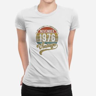 Reto Vintage 45th Birthday Born In November 1976 Ladies Tee - Seseable