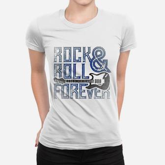 Rock And Roll Forever Music Retro Vintage Guitar Ladies Tee - Seseable