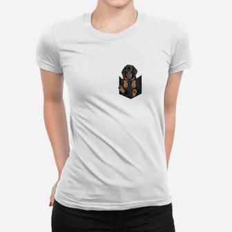 Rottweiler Brusttaschen-Design Herren Frauen Tshirt, Tiermotiv Tee - Seseable