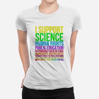 Science Human Rights Education Health Care Freedom Message Ladies Tee - Seseable