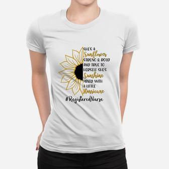 Shes A Sunflower Registered Nurse Ladies Tee - Seseable