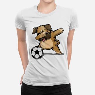 Soccer Dab Dabbing Pug Pug Lovers Gift Ladies Tee - Seseable